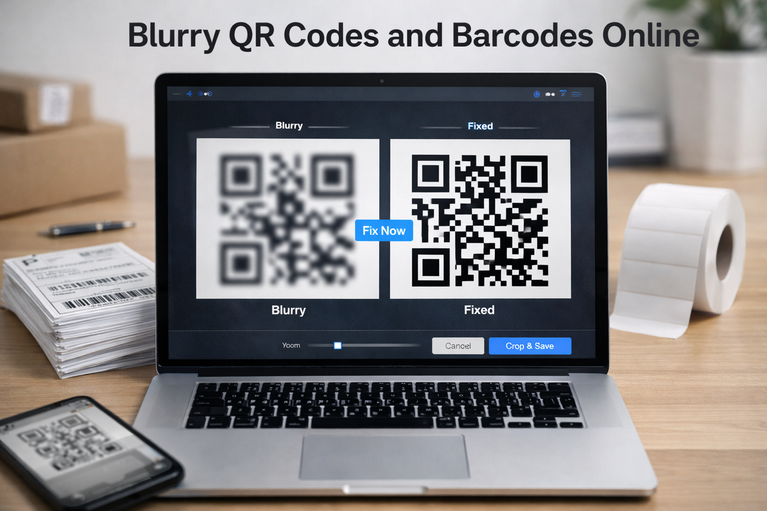 Blurry QR Codes and Barcodes Online